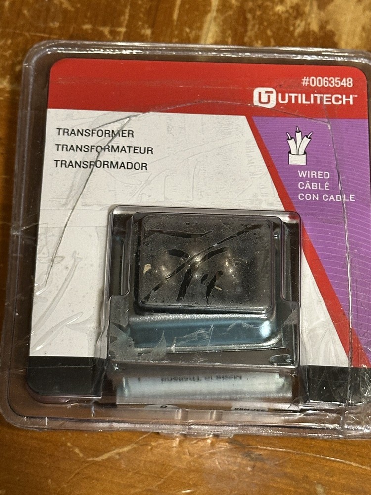 Utilitech Transformer Wired #0063548 120 Vac Input 8 Vac Output As Is