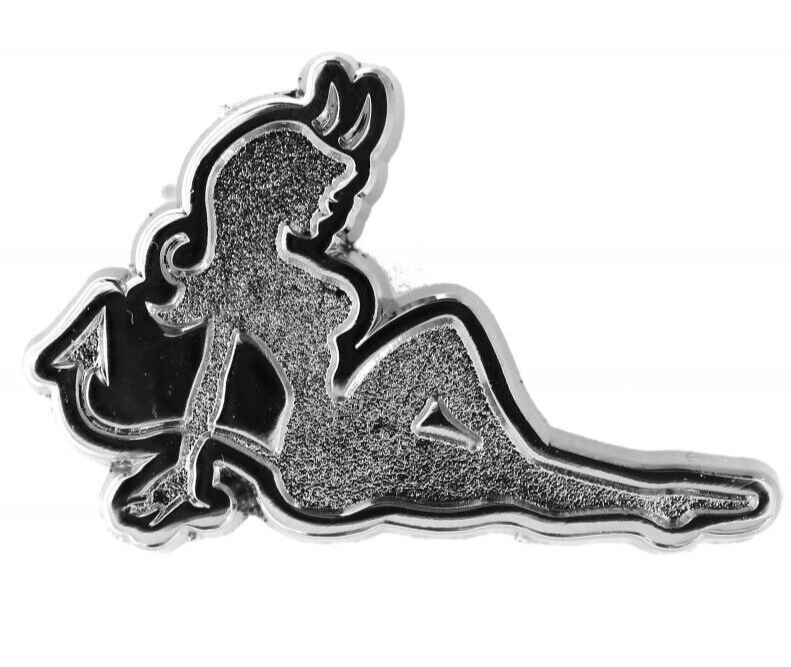Devil Girl Pin Silver Tone Quality Jacket Vest Hat Pin