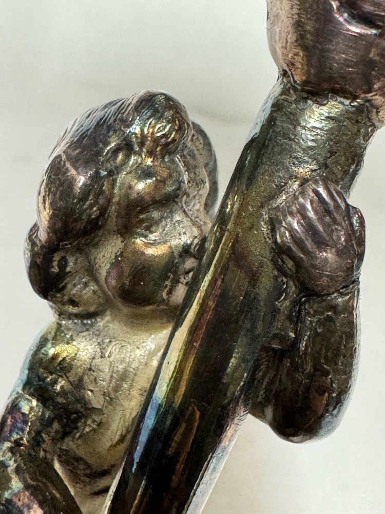 Hall Elton &Co Silver Plate Centerpiece Candy Dish,Child Figure,Bees -Mid 19th C