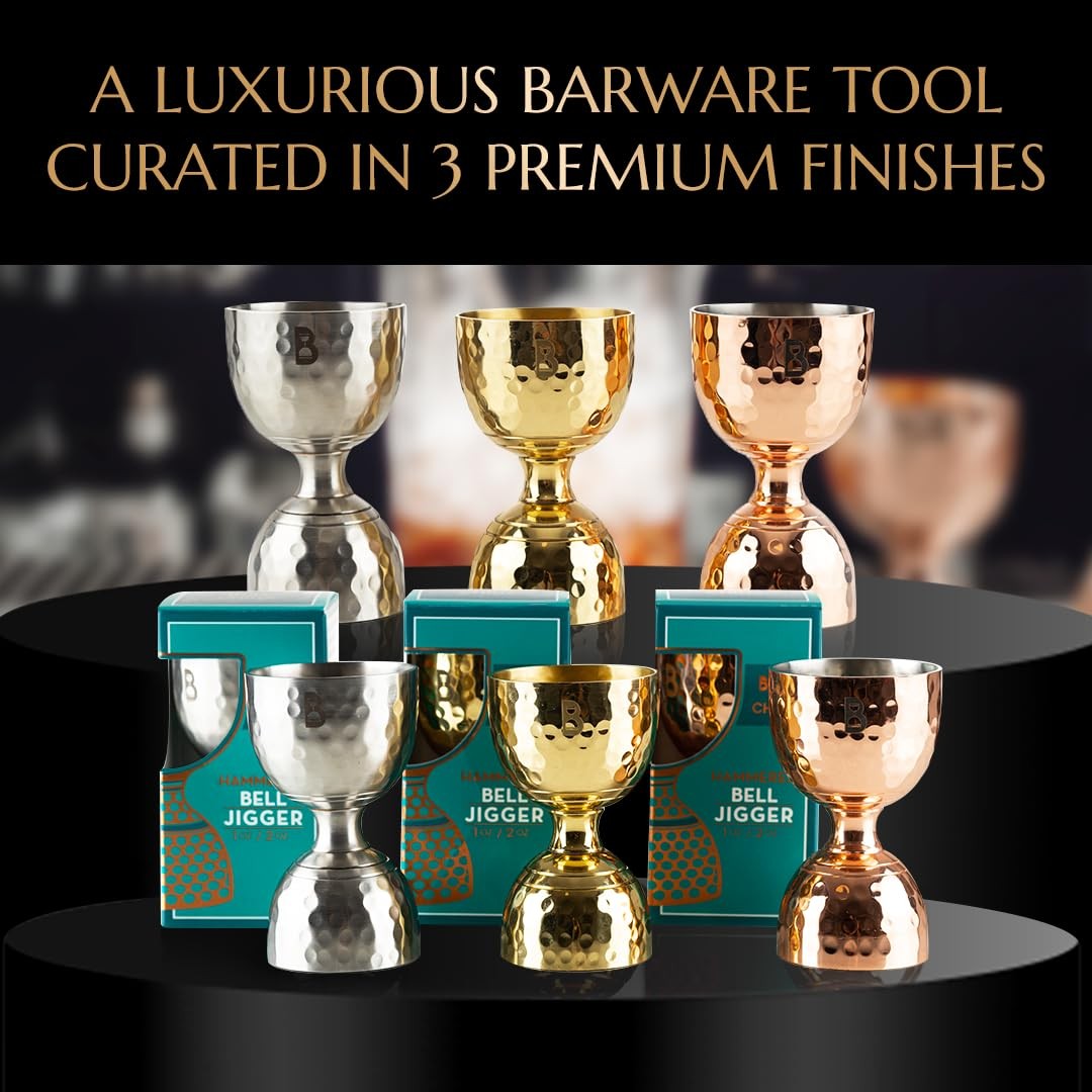 Hammered Bell Jigger by Bull In China - Premium 100% Bell, Brass