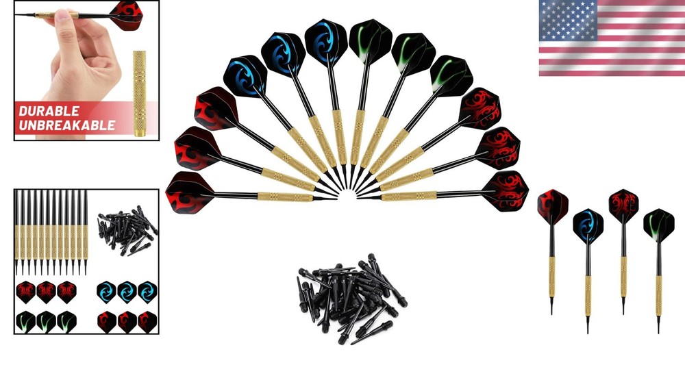 Enjoyable 12 Pcs Soft Tip Darts for Electronic Dartboards + 36 Replacement Tips