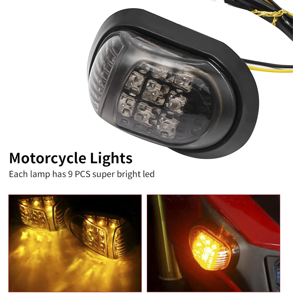 LED Turn Signal Indicator Amber Light Blinker Flush Mount Motorcycle Universal
