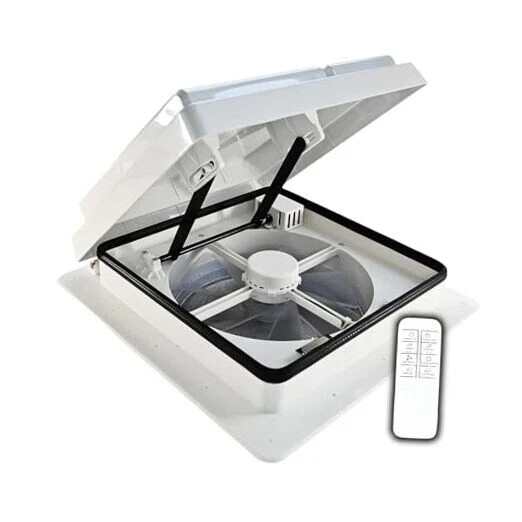 12V RV Vent Fan with Remote Control - Intelligent Rain Sensor, Reversible