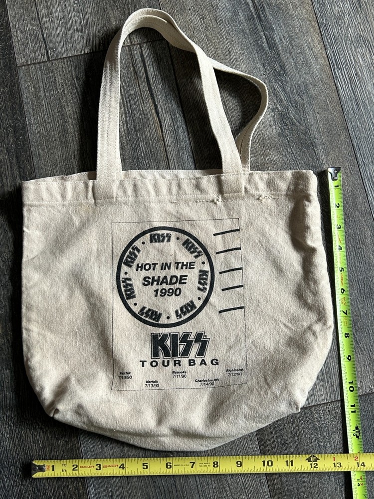 KISS Hot In The Shade Concert Tour Promo Canvas Bag Virginia WV Vintage Kiss