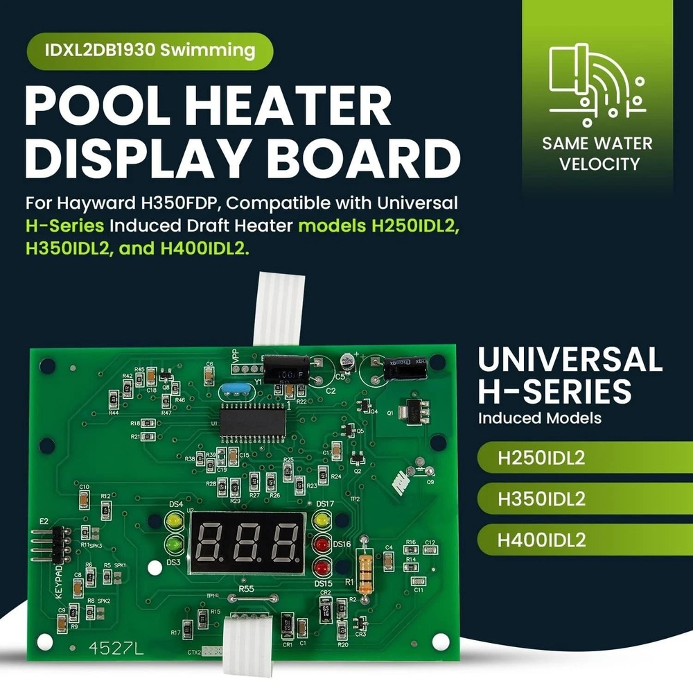 Display Board Replacement for Hayward Universal Low Nox Draft Heater IDXL2DB1930