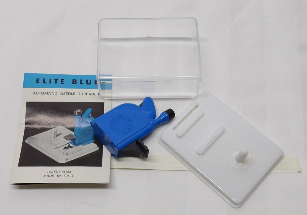 Vintage ELITE BLUE Automatic Needle Threader Made in Italy