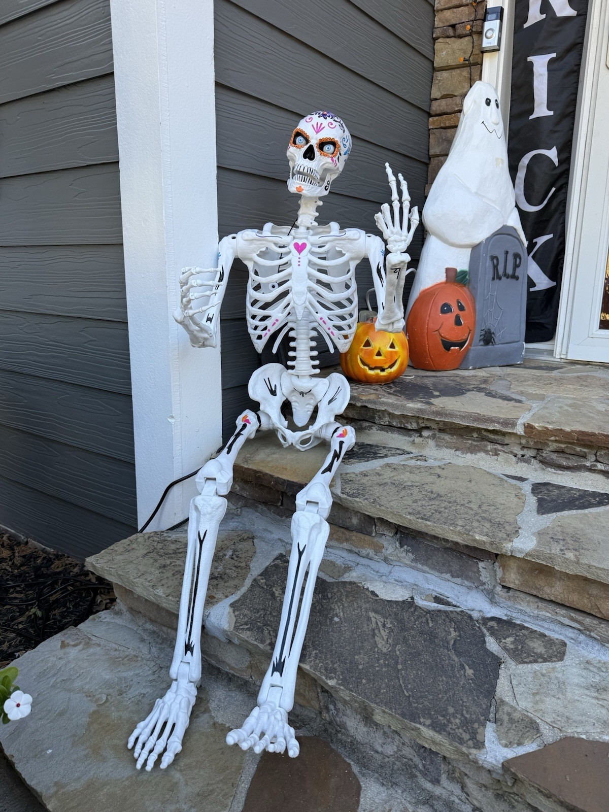 5 ft. Grave & Bones LED Ultraposeable Day of the Dead - Skeleton - RARE SOLD OUT