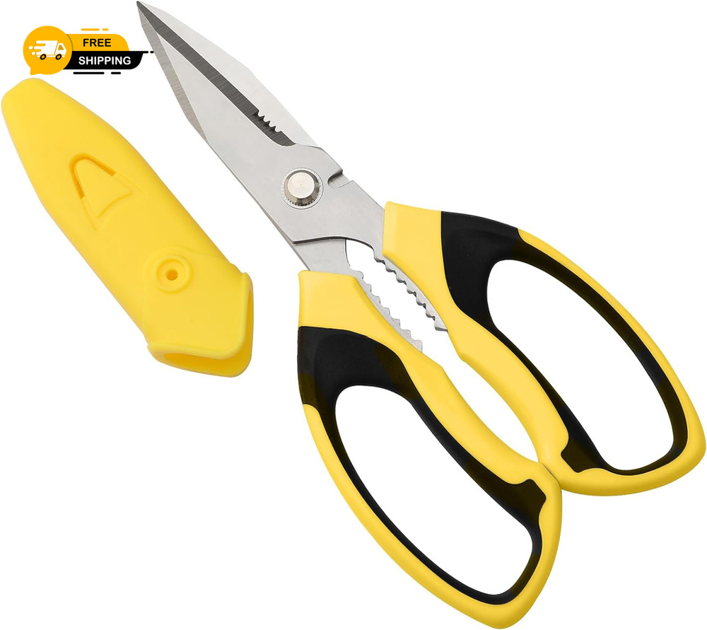 Utility Scissors Heavy Duty: sharp Scissors All Purpose heavy duty, Easy Cutting