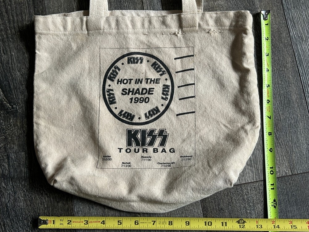 KISS Hot In The Shade Concert Tour Promo Canvas Bag Virginia WV Vintage Kiss