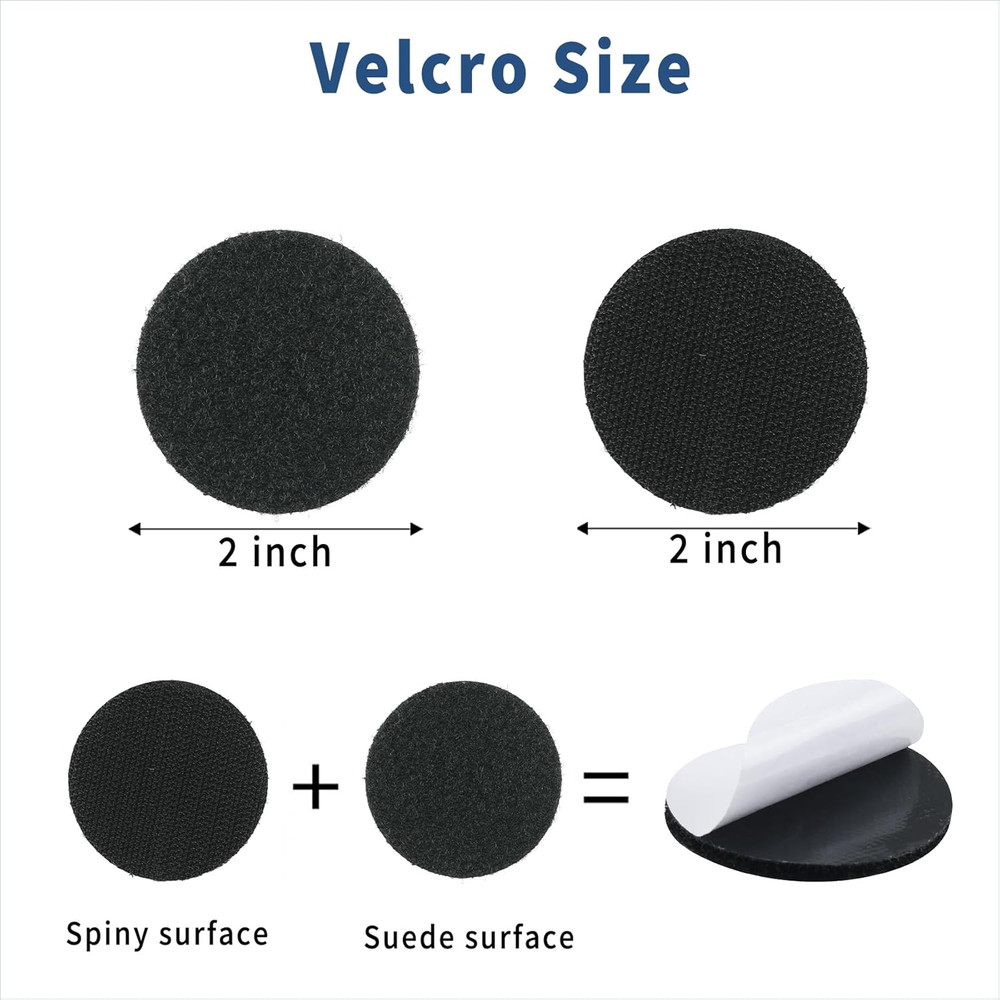30PCS Heavy Duty Double-Sided Adhesive Hook Loop Dots - 2 Inch Round
