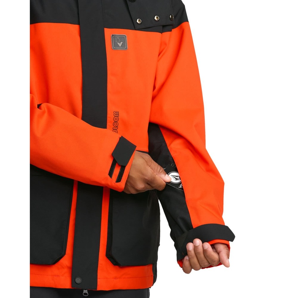 Volcom Kleveland Men's Winter Jacket, Orange Shock, Large