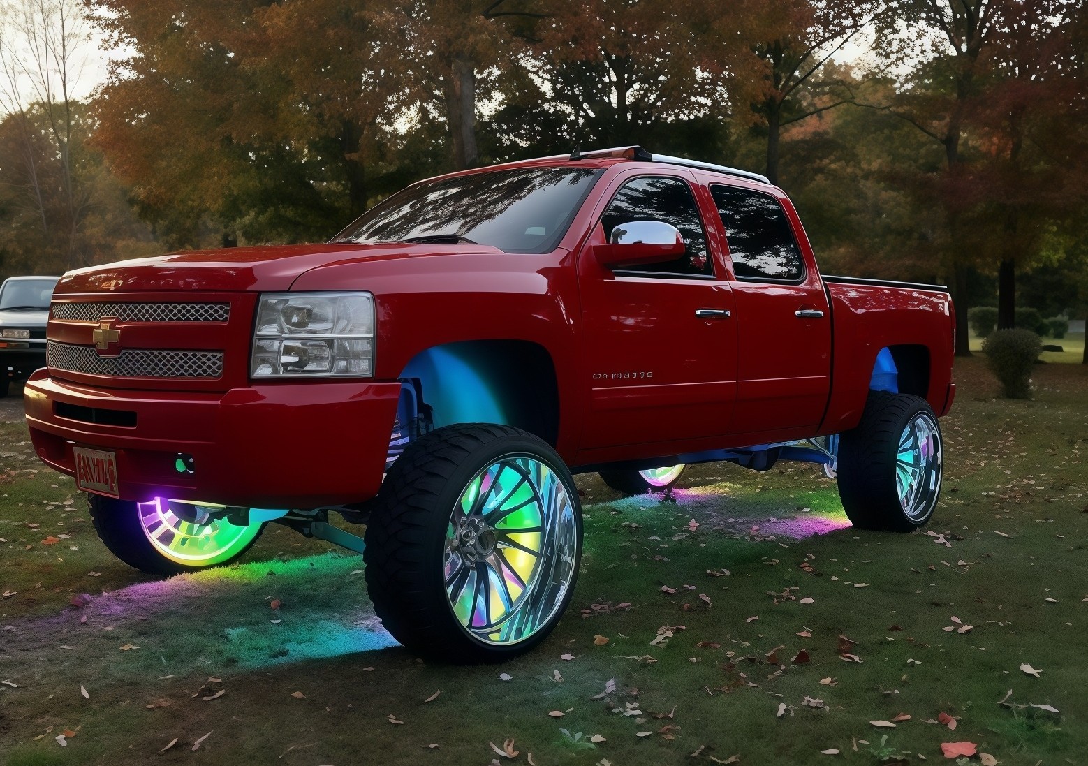 17.5" 5ROWs Brightest RGB CHASING Flow for Car Truck LED Wheel Rim Ring Lights