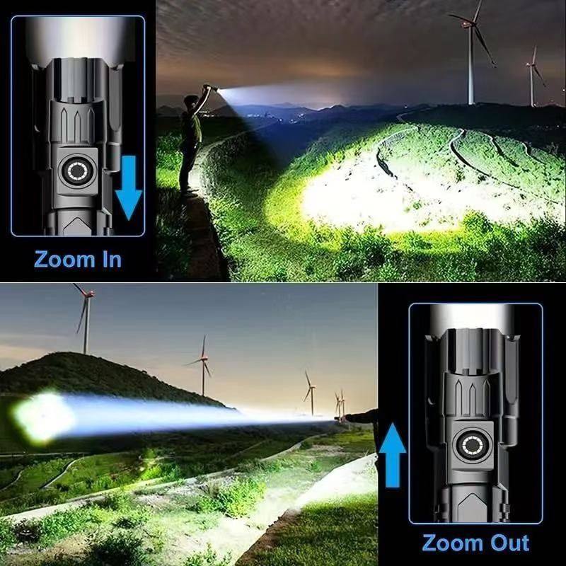 Mini Rechargeable LED Flashlight Tactical Police Super Bright Torch Zoomable Lot