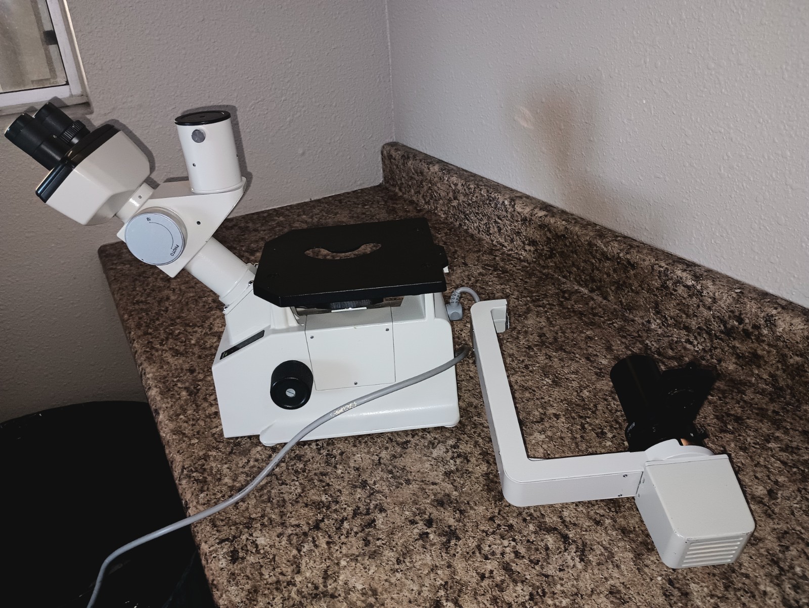 Nikon TMS-F Inverted Microscope, Working But Arm Snapped