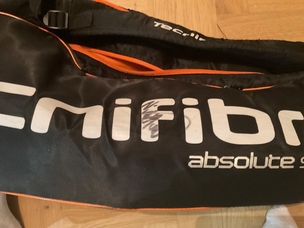 Nick Matthew signed Technifibre squash bag two compartments