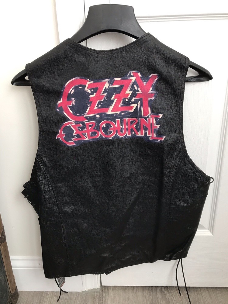 OZZY OSBOURNE Blizzard Of Ozz, Randy Rhoads Biker Leather Vest With Tags New