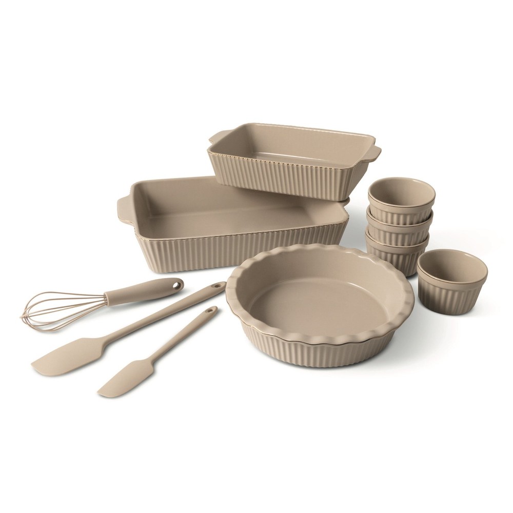 10-Piece Ceramic Bakeware Set Black