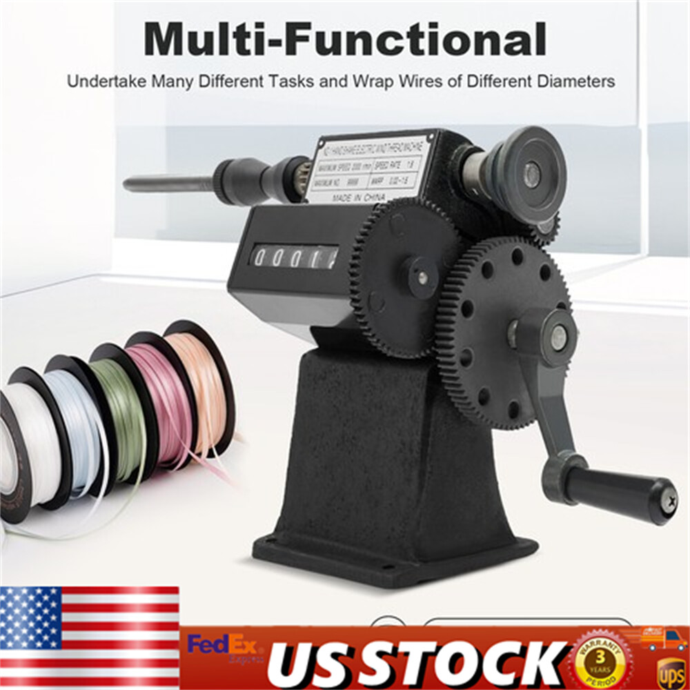 Dual Purpose Manual Coil Winder Machine Counter Wire Coil Winding Tool 0-99999