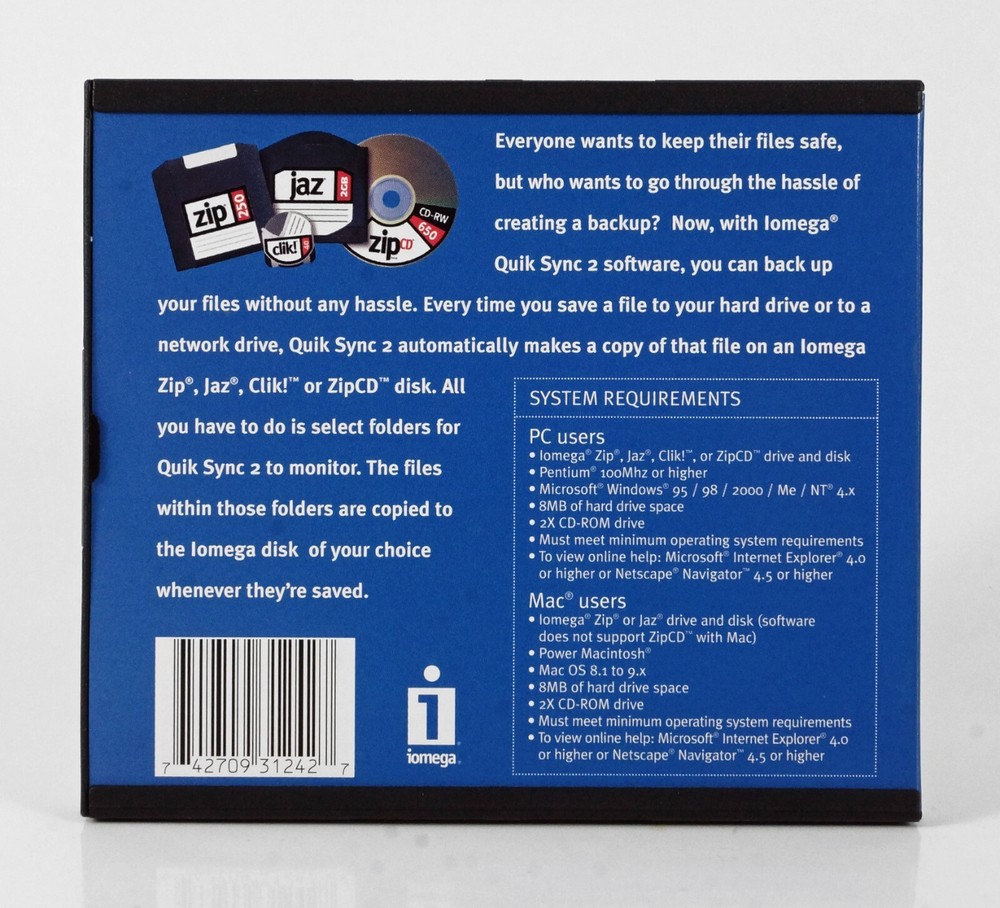 Iomega Quik Sync 2 Software V2.0.2 for PC / Mac
