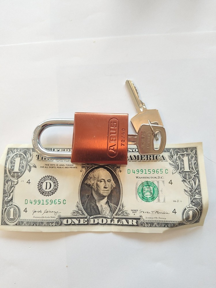 Abus 19331 Keyed Padlock, Open, Rectangular Aluminum Body, Hardened Steel
