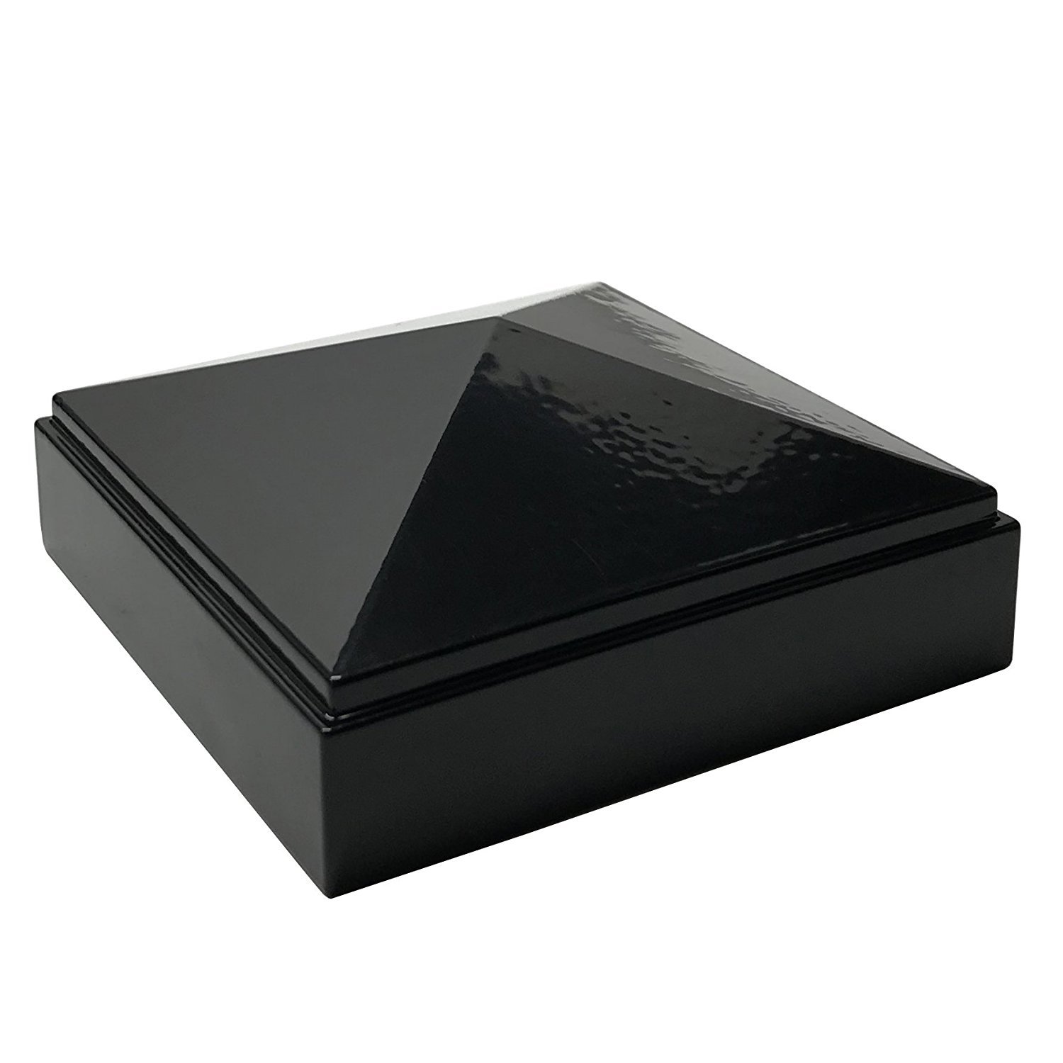 3" x 3" Decorex Hardware Aluminium Pyramid Post Cap for Metal Posts - Black
