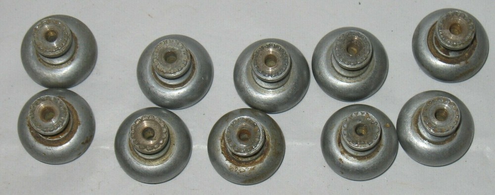10 Vintage Brushed Chrome Distressed Dresser Drawer Pulls Knobs Hardware