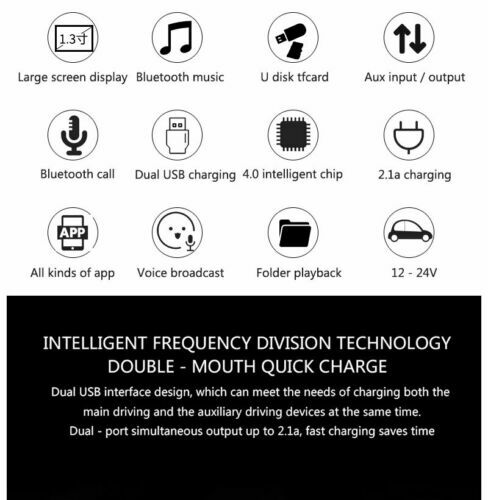 Bluetooth Car FM Transmitter MP3 Player Hands free Radio Adapter Kit USB Charger