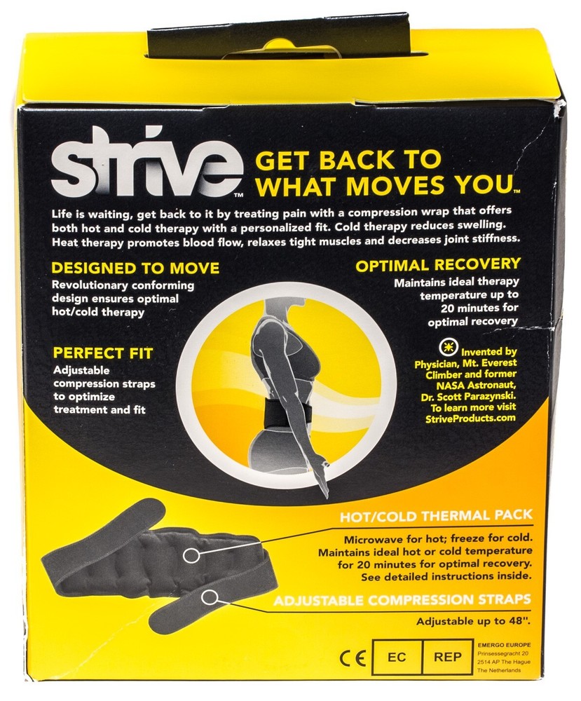 Strive Hot Cold Back Compression Wrap Pain Support Therapy Lumbar Support Brace
