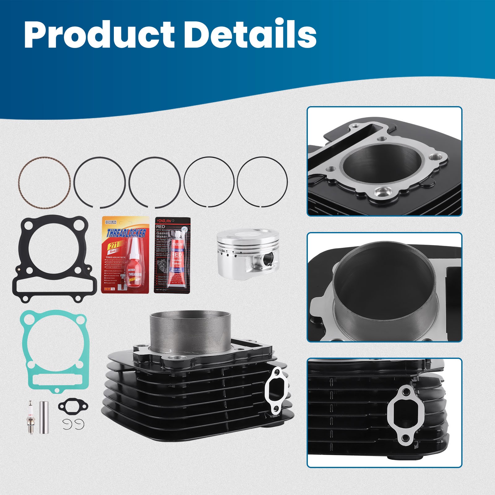 Cylinder Piston Top End Rebuild Kit for Yamaha Big Bear Raptor 350 87-1999