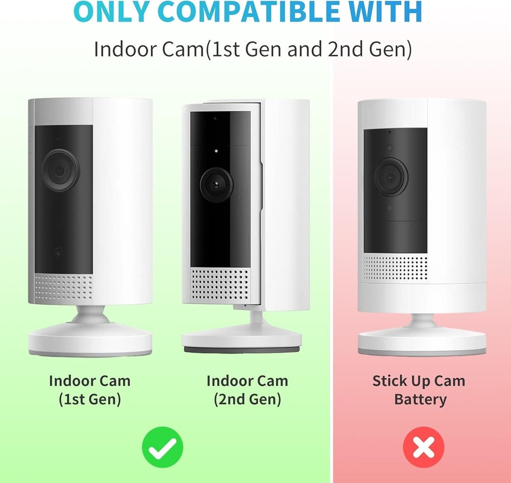 Durable Indoor Camera Mount - 360° Adjustable Wall Bracket, Easy 2 Pack Install