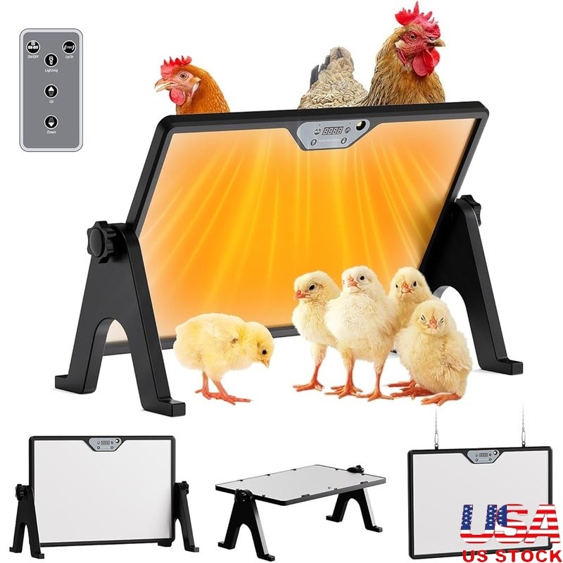Chick Heating Plate Adjustable Temp Double-Sided 360° Safe Energy Efficient New