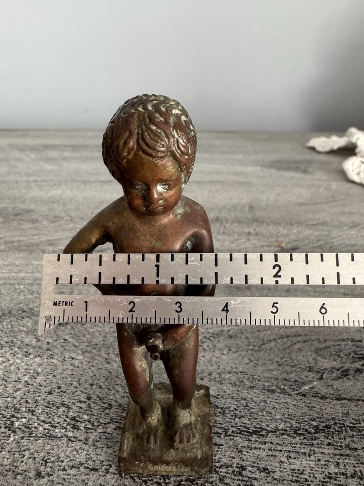 Solid Bronze Copper Antique Mannekin Pis Boy Peeing Piped For Atomizer /Fountain