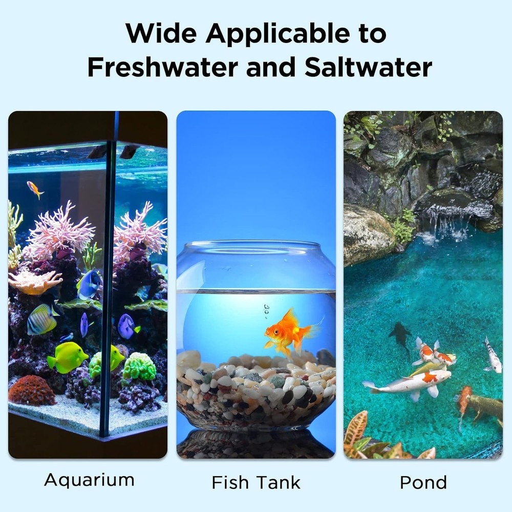 Complete Aquarium Testing Kit - 100 Strips, Tubes & Thermometer Included