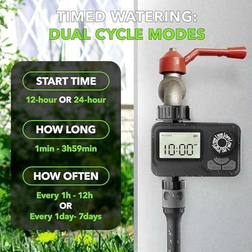Programmable Digital Water Timer Hose Irrigation Controller Rain Delay 1 Outlet