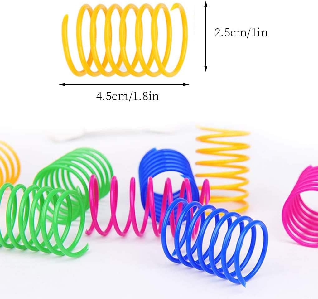 Cat Spring Toy 8 or 60 Pack Cat Kittens Toys Plastic Coil Spiral Springs for Swa