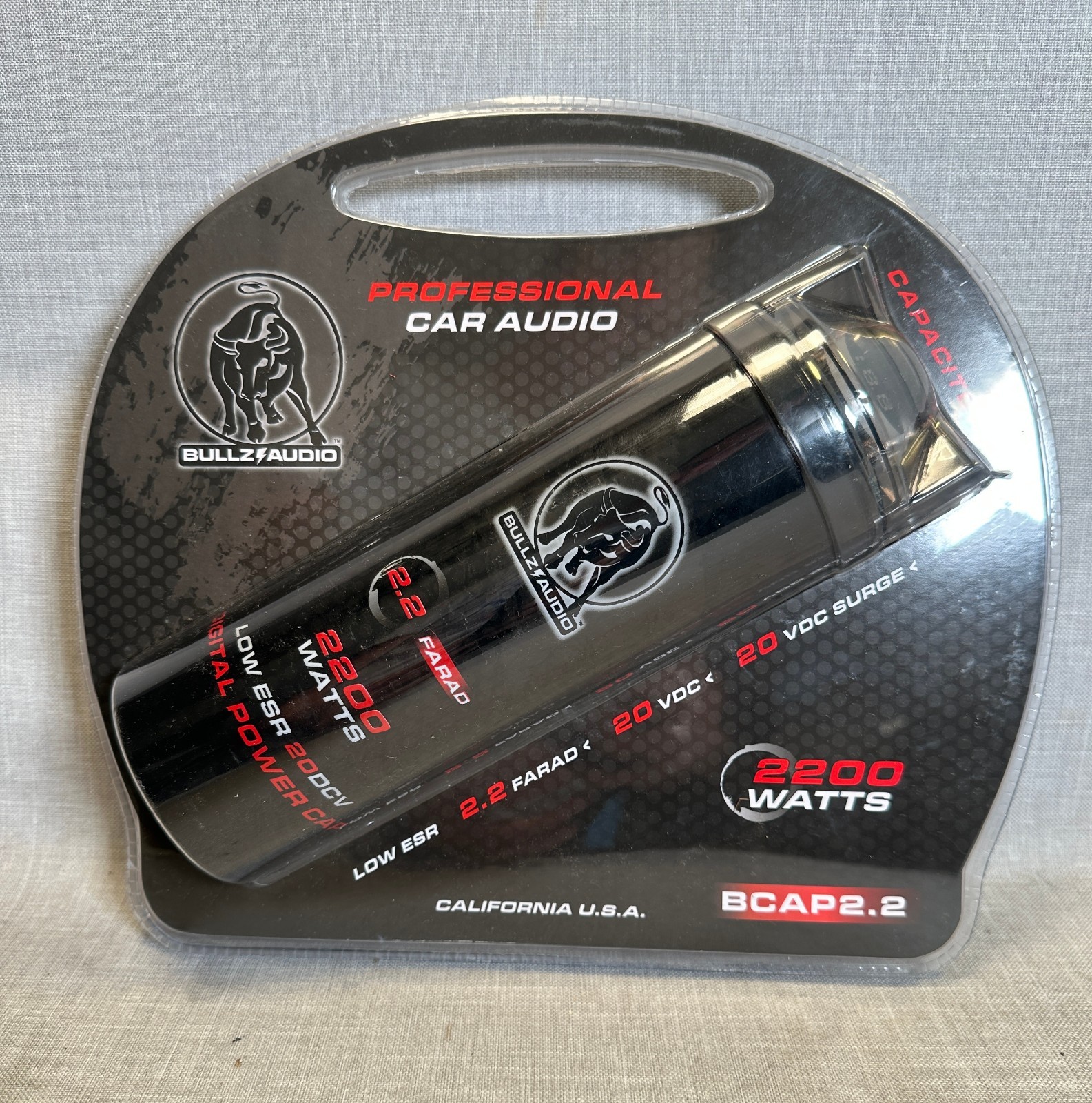 NEW Bullz Audio 2.2 Farad Car Audio Capacitor 2200 Watts Digital Display 2F 2.2F