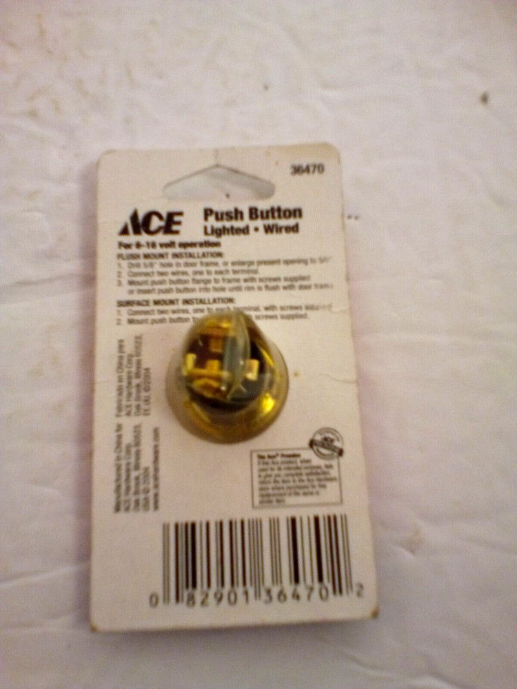 ACE HARDWARE 36470 LIGHTED PUSH BUTTON DOORBELL BUZZER