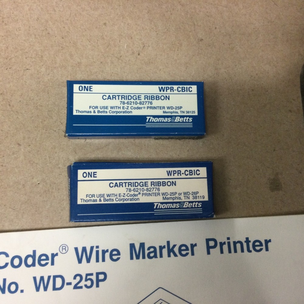 Thomas & Betts E-Z-Coder WD-25P Wire Marker Printer W/ CASE, MANUAL & RIBBONS ++