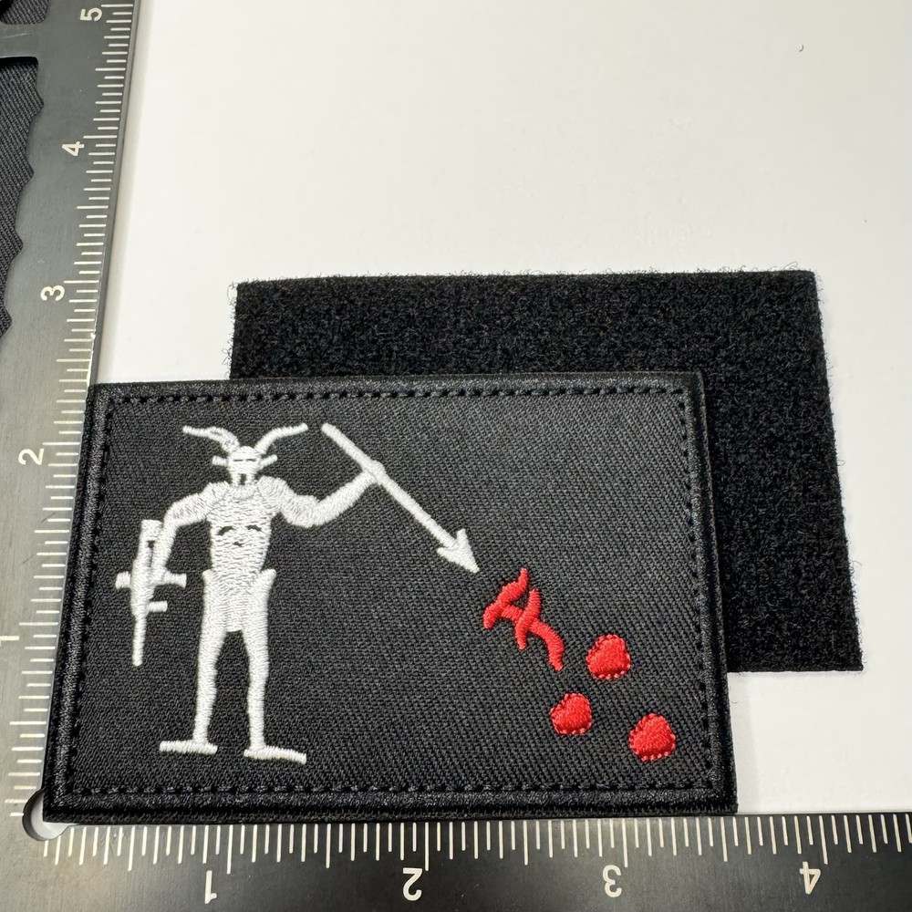 Forward Observations Group Blackbeard Patch Holding AR Tactical Hook and Loop