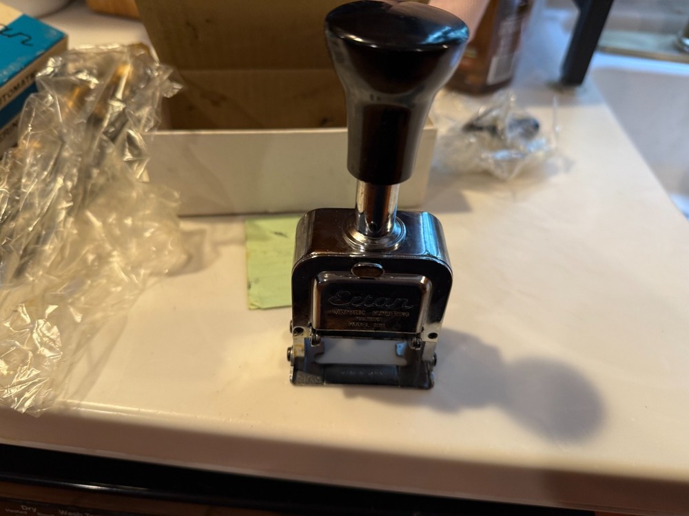 Ertan Model 188 Automatic Numbering Machine 6 WHEELS 7 ACTIONS,INSTRUCTIONS