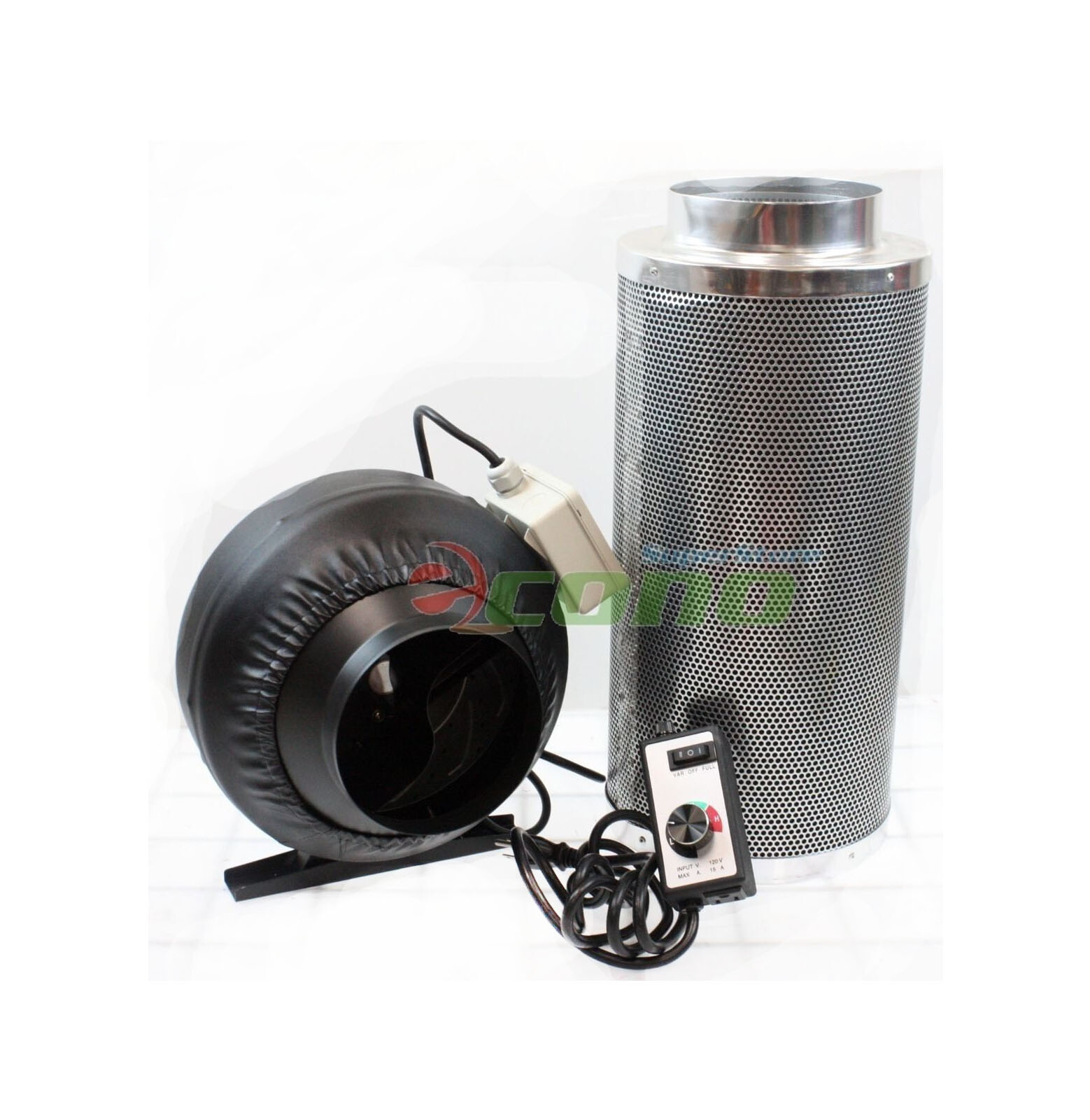 6" Carbon Filter Inline Fan Air Blower Speed Controller Hydroponic Odor Scrubber