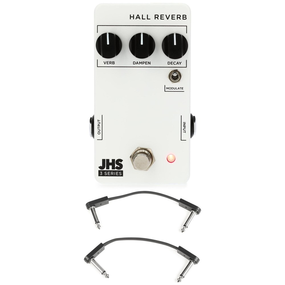 JHS 3 Series Hall Reverb Pedal with EBS Patch Cables
