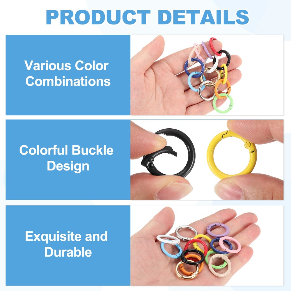 1Set Round Spring O Rings, Trigger Spring Snap Clip, Black and 3 Colors
