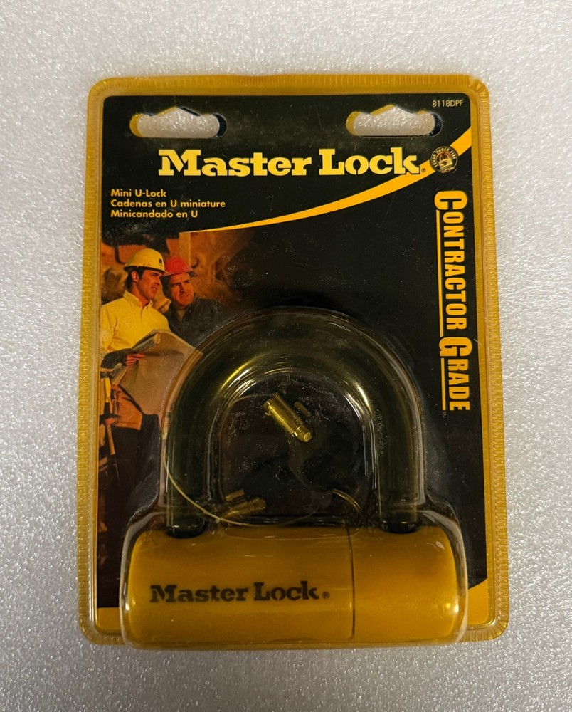 NEW Old Stock MASTER LOCK MINI U-LOCK Contractor Grade 8118DPF