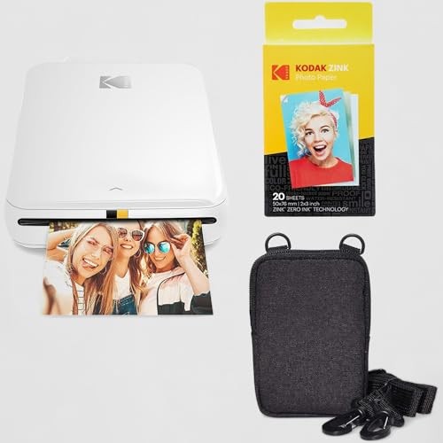 KODAK Step Wireless Mobile Photo Mini Printer (White) Go Bundle 2x3, White