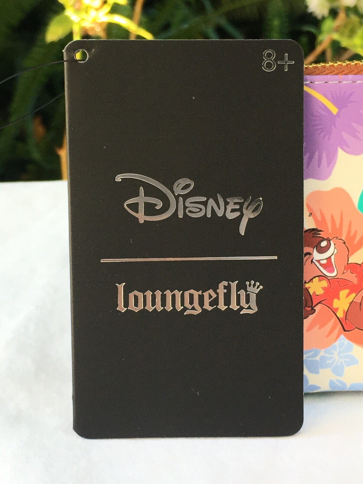 Loungefly Disney Chip & Dale Floral Print Zip Close Coin Purse NWT 8+