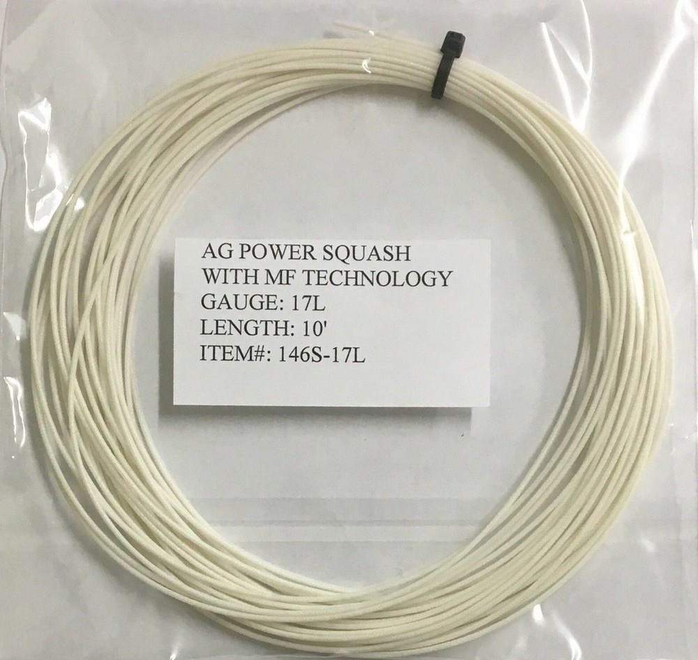 AG Power Squash 17L Squash String Set - White - (146S-16)