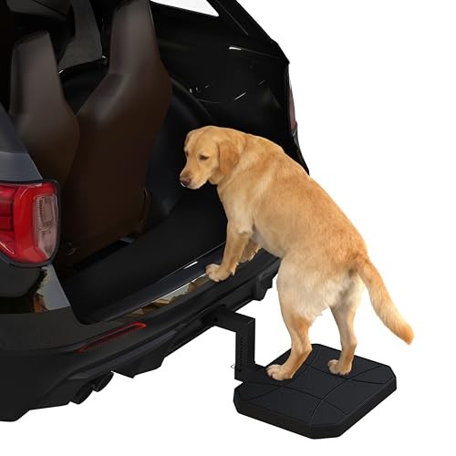 Adjustable-Height Pet Hitch Step, Dog Ramp for Single-Step Adjustable