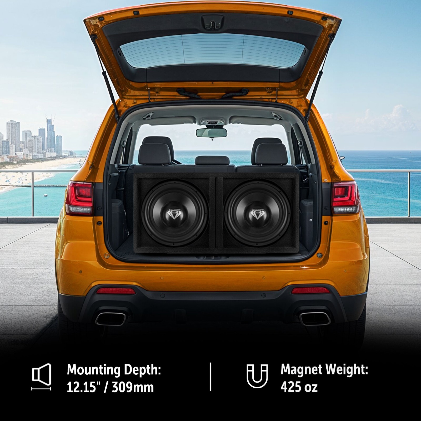 Black Diamond 18" High Excursion Subwoofer with Carbon Fiber Cone 3500W RMS