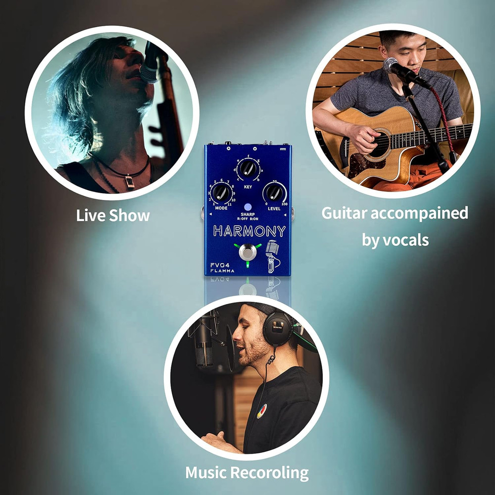 FV04 Vocal Harmony Pedal Vocal Effects Processor Stompbox Voice Mic Harmonizer w